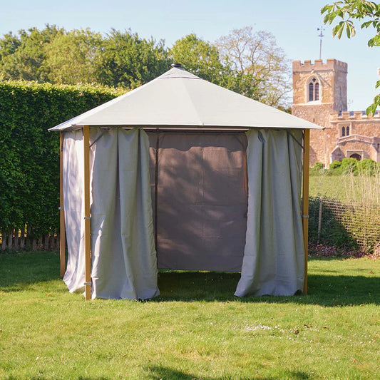 SANCTUARY OAK 3X3 FABRIC GAZEBO SOLAR LIGHTS