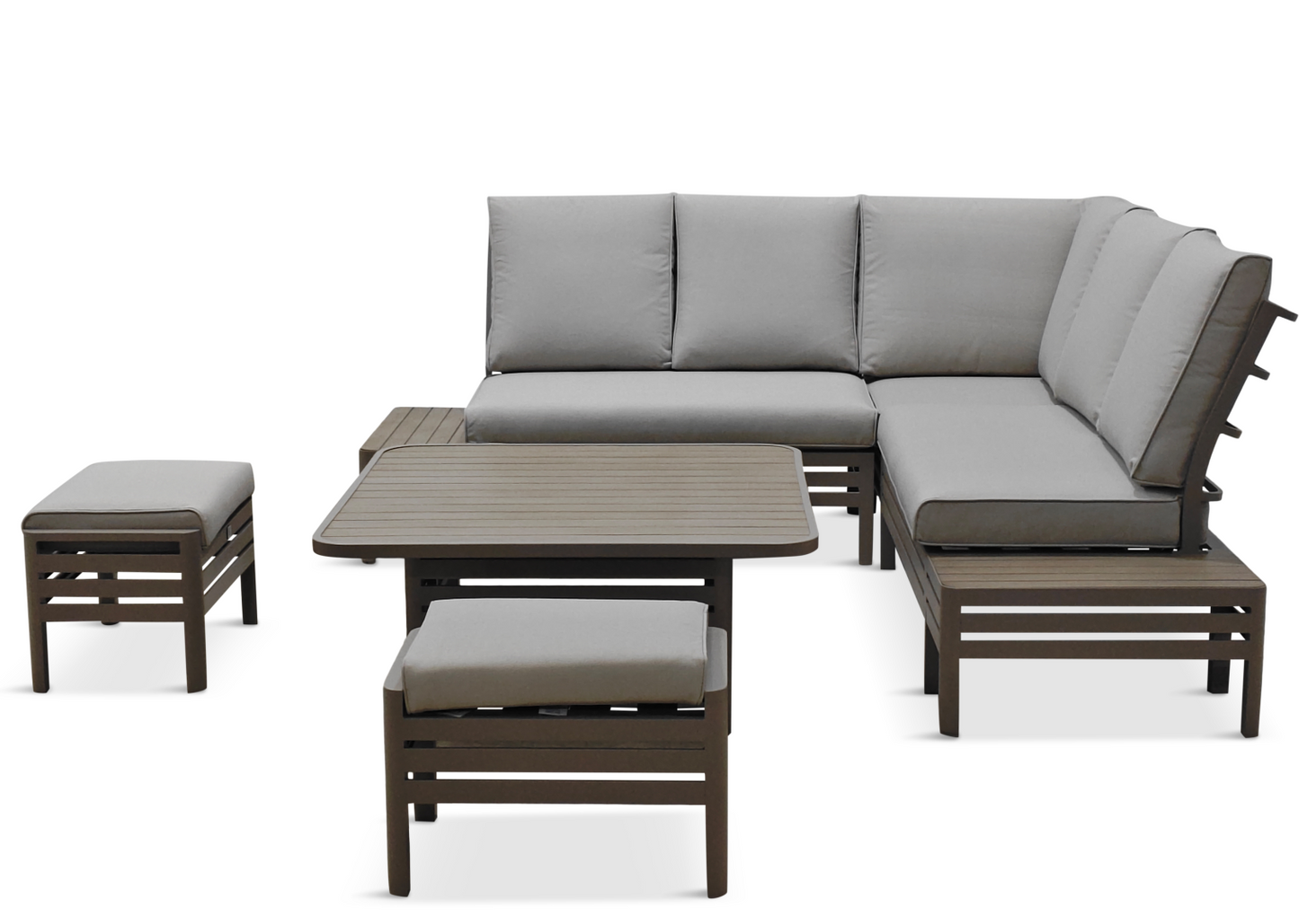 PALERMO LARGE SQUARE MODULAR DINING SET ADJUSTABLE TABLE