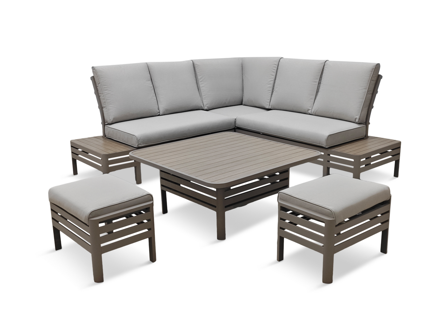 PALERMO LARGE SQUARE MODULAR DINING SET ADJUSTABLE TABLE