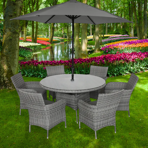 Parasol Seater Outdoor Biarritz STONE SEAT SET PARASOL