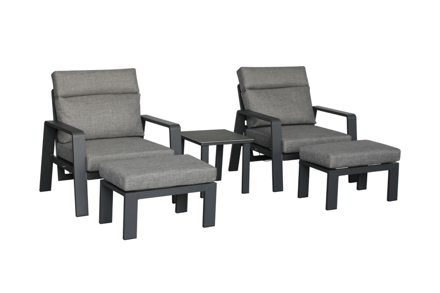 PRAGUE ANTHRACITE RECLINING CHAIRS & FOOTSTOOLS