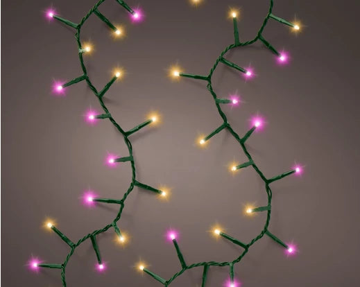 Led Compact Lights Pink Effect 22.5m green wire