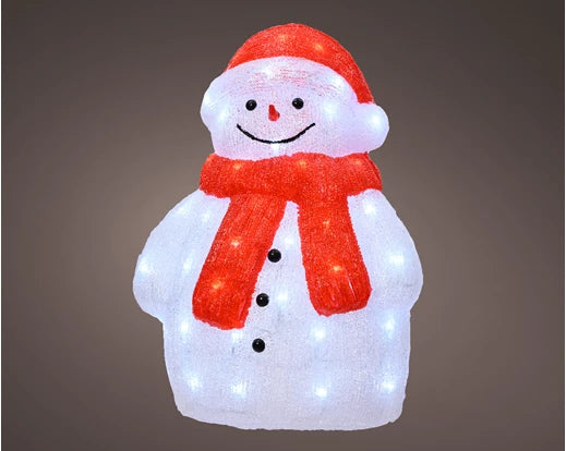 Led snowman with red scarf