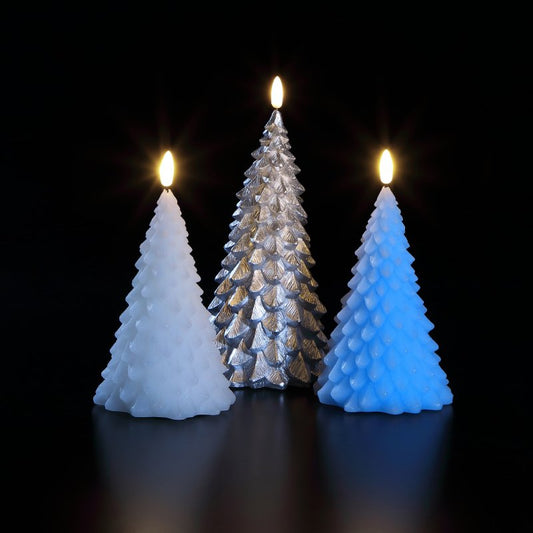 CHRISTMAS TREE WAX CANDLES - LED