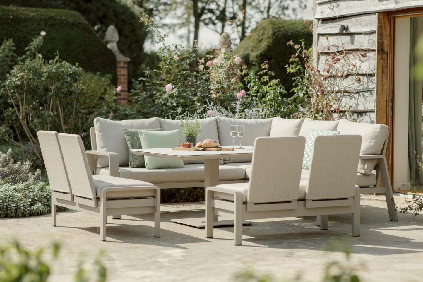 LATTE PRAGUE SQUARE SOFA & ADJUSTABLE TABLE SET