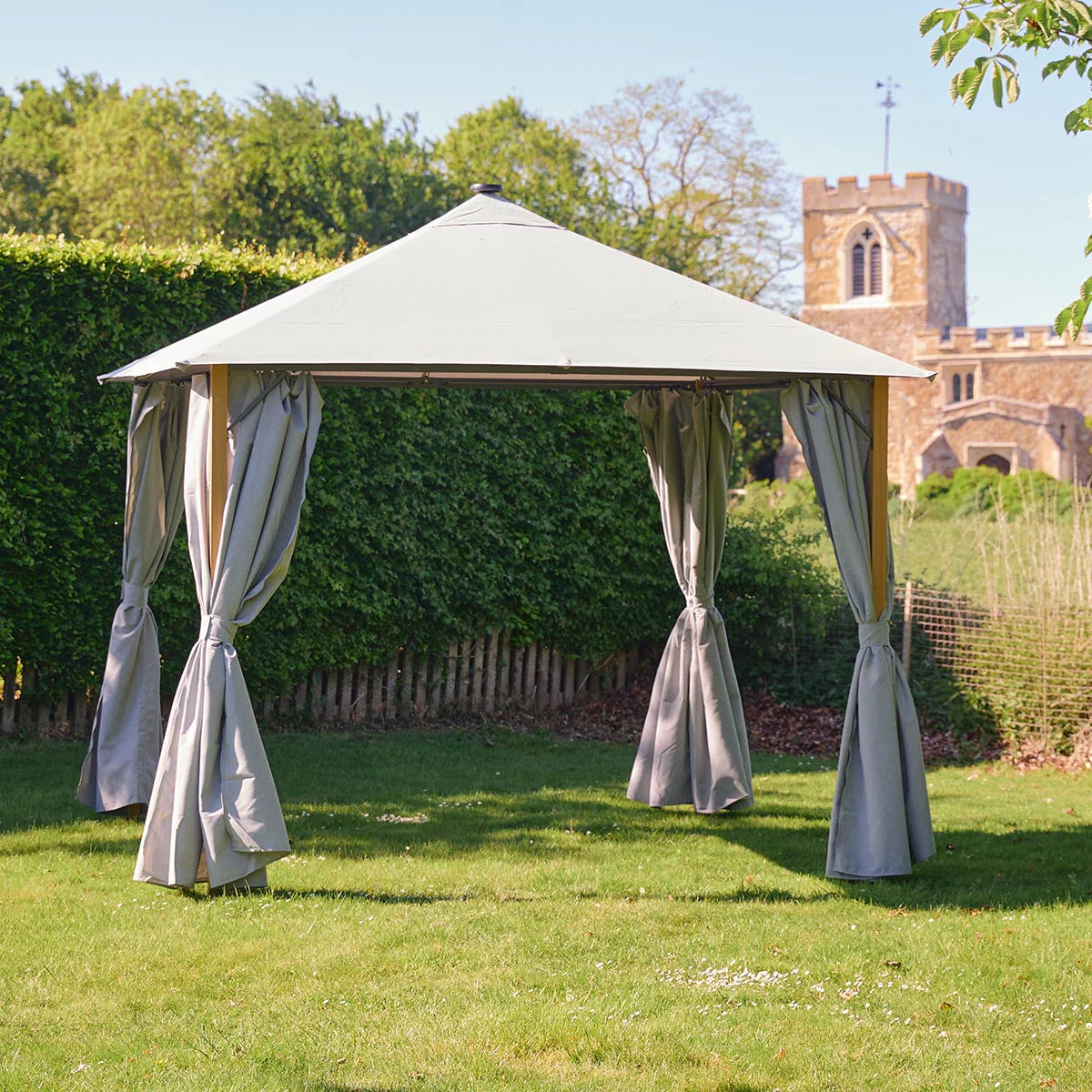 SANCTUARY OAK 3X3 FABRIC GAZEBO SOLAR LIGHTS