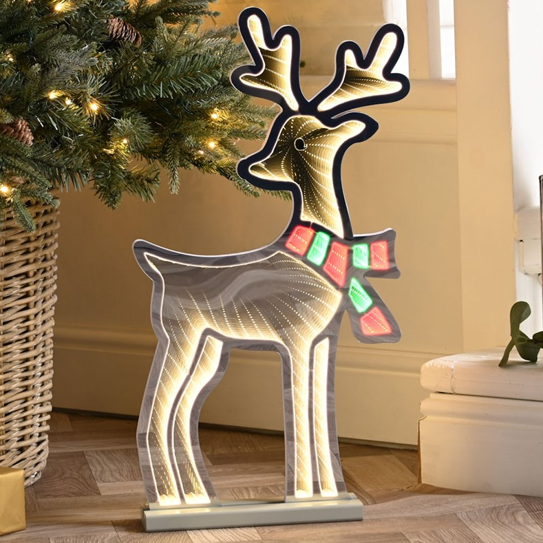 60cm Infinity Standing Deer With Wooden Base