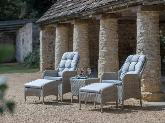 TETBURY RECLINER SET WITH TWO FOOTSTOOLS CLOUD