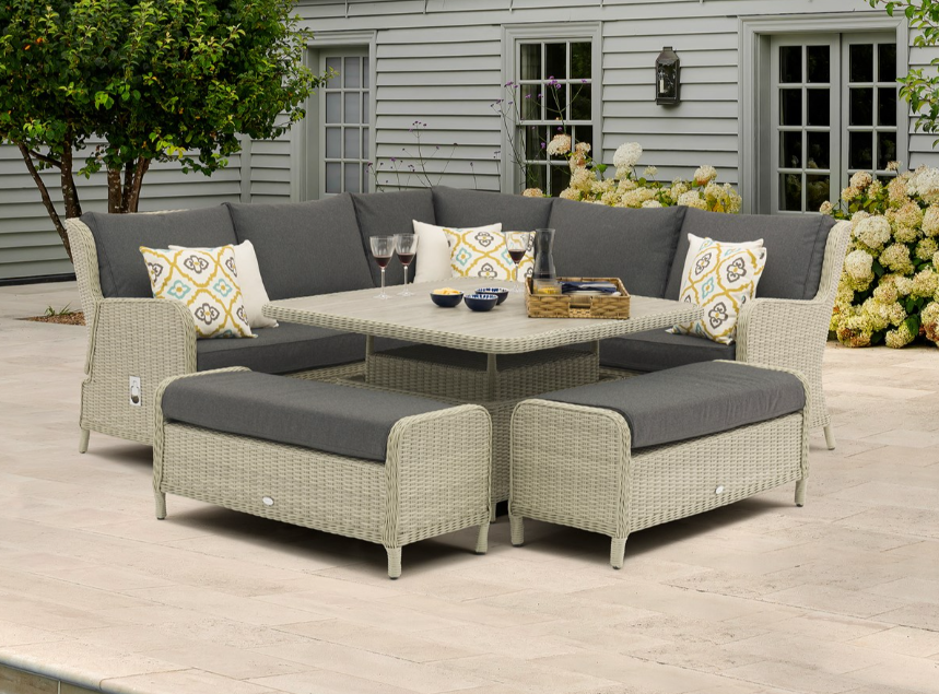 CHEDWORTH SQUARE SOFA ADJUSTABLE TABLE DOVE GREY