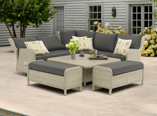 CHEDWORTH SQUARE SOFA ADJUSTABLE TABLE DOVE GREY