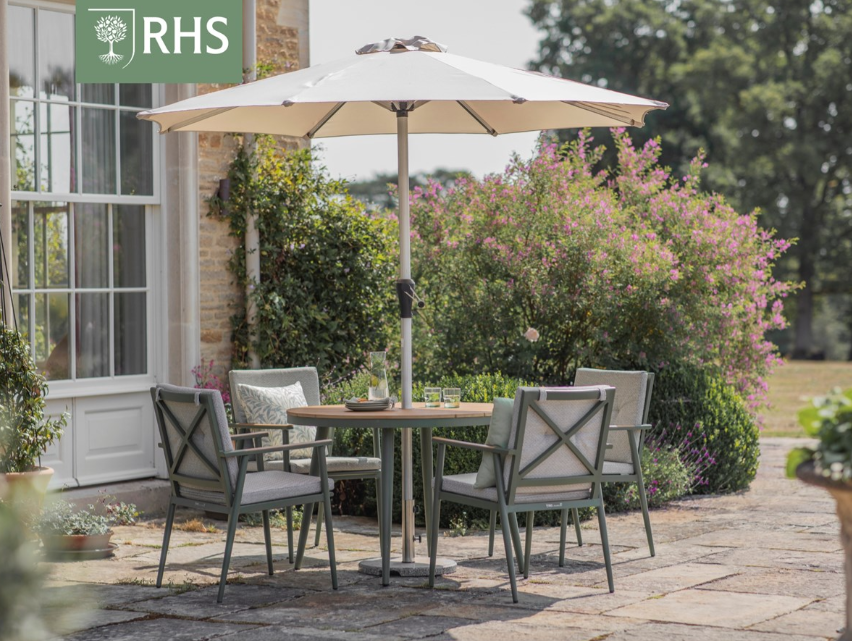 WISLEY SAGE 4 SEAT ROUND DINING SET