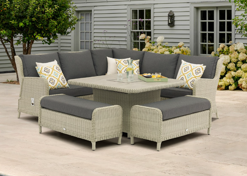 CHEDWORTH RECLINING SQUARE SOFA WITH FIREPIT