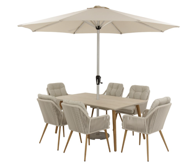 COMO MOCHA 6 SEAT RECTANGLE DINING SET