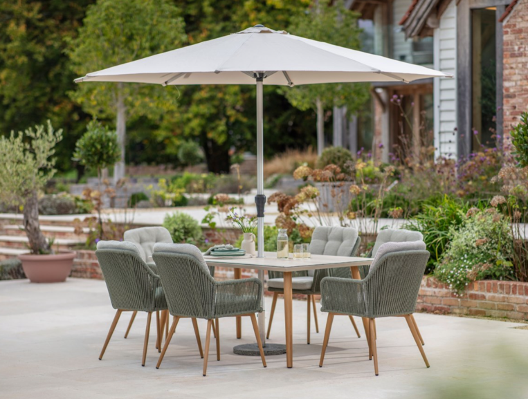 COMO FERN GREEN 6 SEAT RECT DINING SET