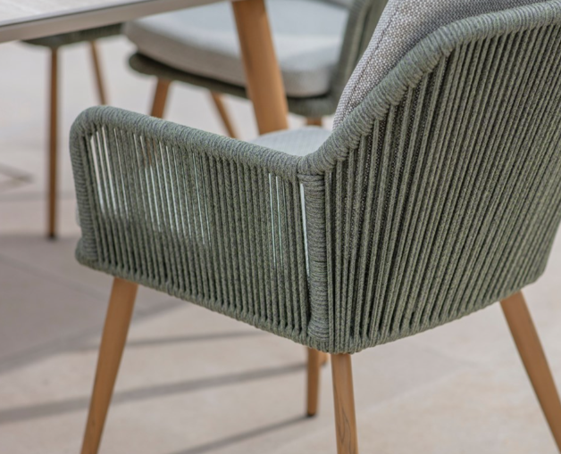 COMO FERN GREEN 6 SEAT RECT DINING SET