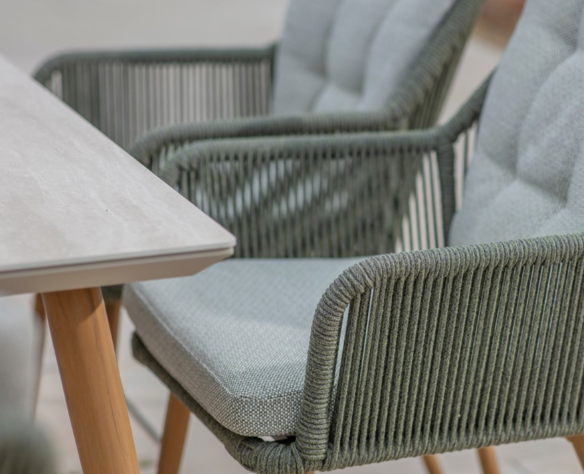 COMO FERN GREEN 6 SEAT RECT DINING SET
