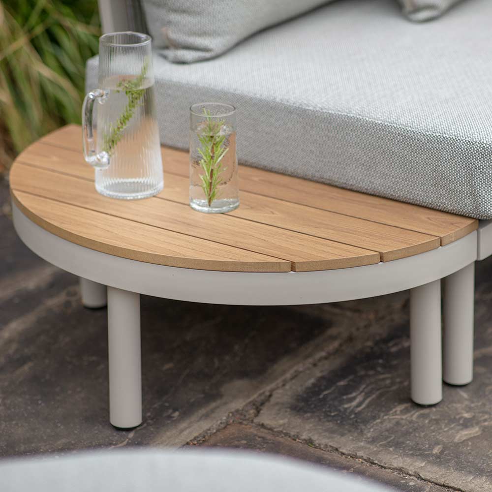 MIAMI L SHAPE SOFA COFFEE TABLE CHAIRS