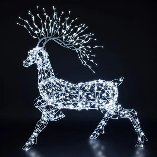 1.4m white stag with branch antlers