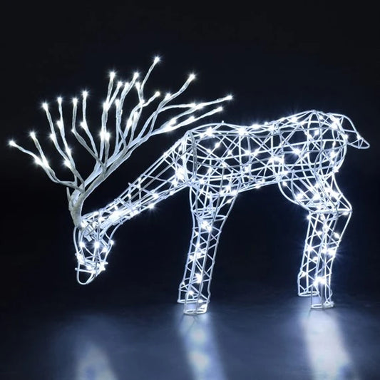 40CM GRAZING STAG WITH BRANCH ANTLER